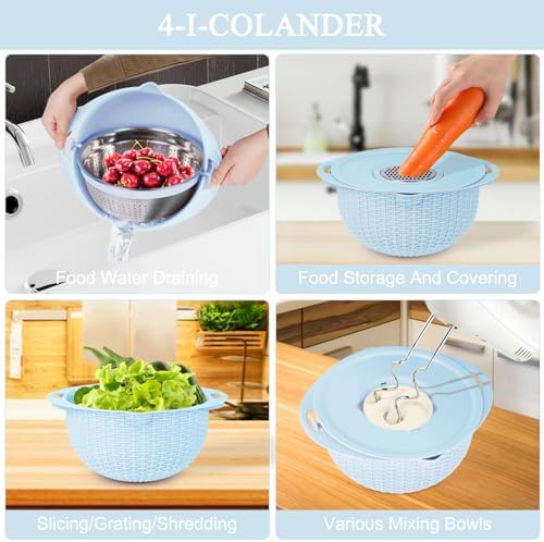 4-in-1 Kitchen Colander Set with Mixing Bowl