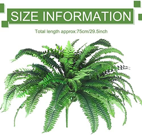 Jutom Artificial Fern Bush Outdoor Decor