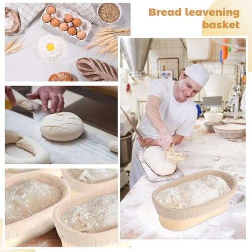 12 Set Bread Proofing Baskets Professional Baking Kit for Sourdough French Bread