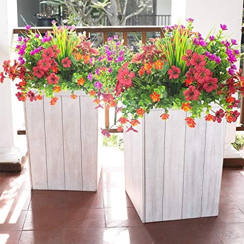 Create a_packets Artificial Outdoor Plants Fake Wheat Grass Greenery Shrubs