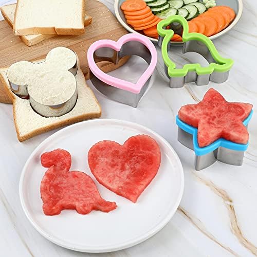 Dinosaur Heart Star Mouse Sandwich Cookie Cutters Set