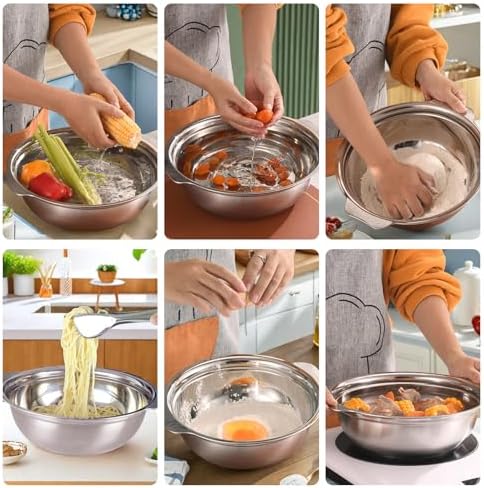 Stainless Steel Colander with Handle 4QT Kitchen Essential for Easy Cleaning