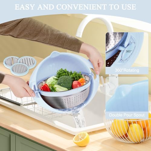 Honbuty 4-in-1 Colander with Mixing Bowl Set