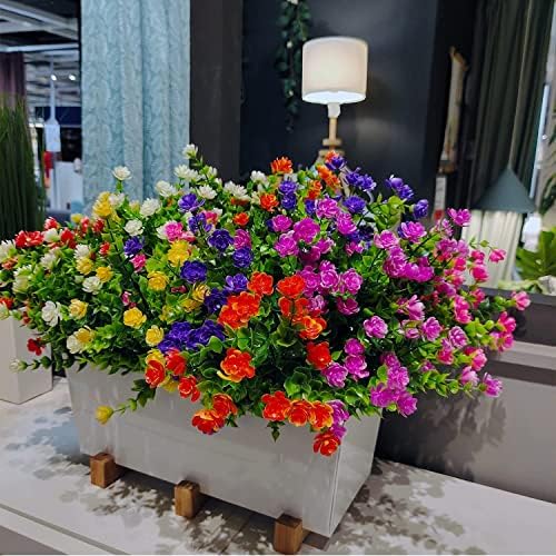 21 Bundles Fake Outdoor Plants UV Resistant