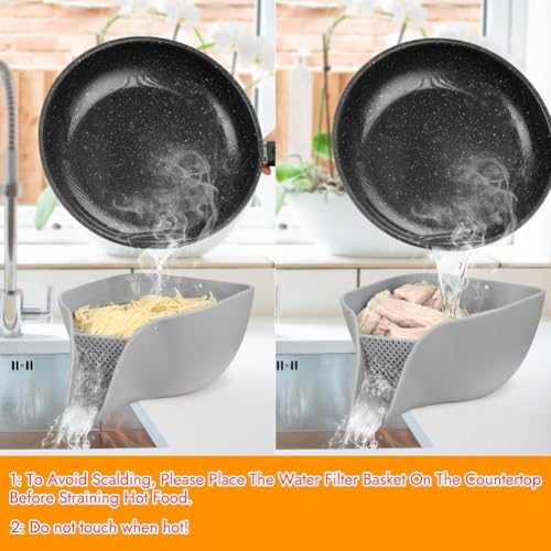 Advantez silicone Drain Basket46 QTDrain StoreVegetablesFruitPastaCompact DesignEfficient Kitchen Use