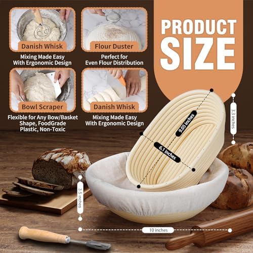 Banneton Sourdough Bread Proofing Basket Set Premium Durable for Artisan Baking