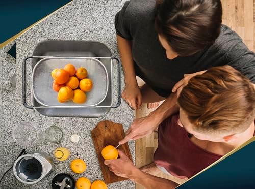 6 Quart Over the Sink Strainer with Extendable Handles