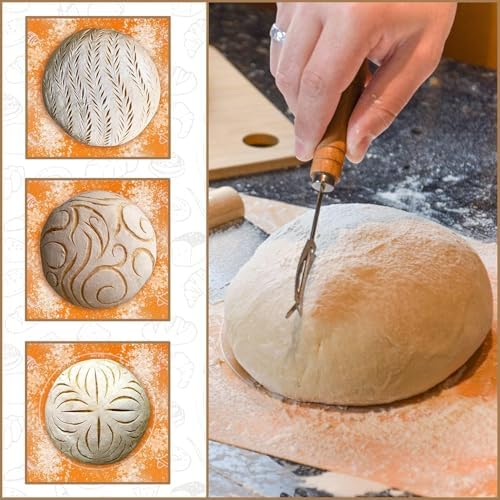 Liliadon Sourdough Bread Baking Kit Set Two Round Baskets