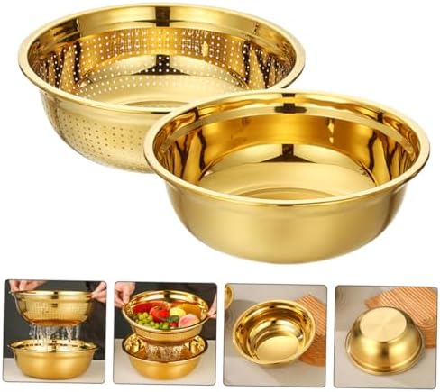 Stainless Steel Colander Set for Kitchen Use