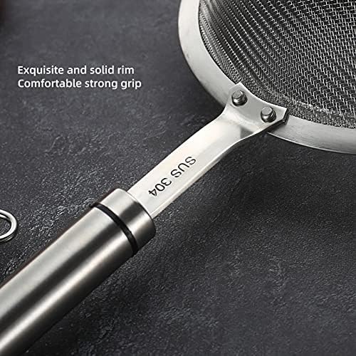 304 Stainless Steel Fine Mesh Strainer with Handle for Kitchen Lab Needs