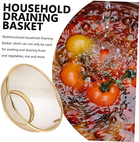 Rice Washer Strainer Bowl Stainless Steel Mesh Colander for Kitchen Use