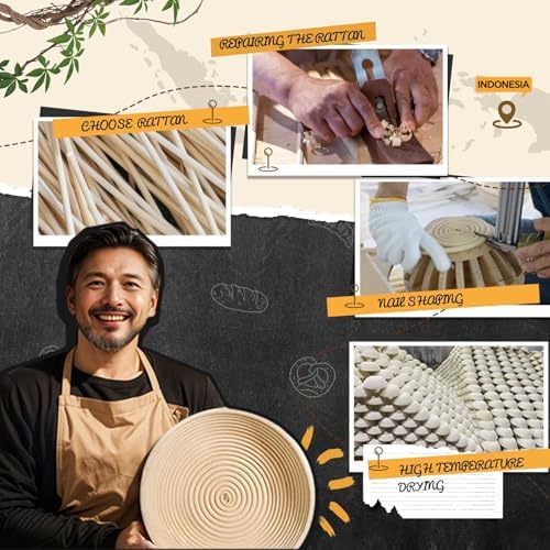 Handcrafted proofing basket sustainable resilient for sourdough baking