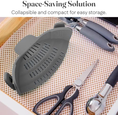 Kitchen Gizmo Snap N Strain - Silicone Colander Clip-On - Heat Resistant