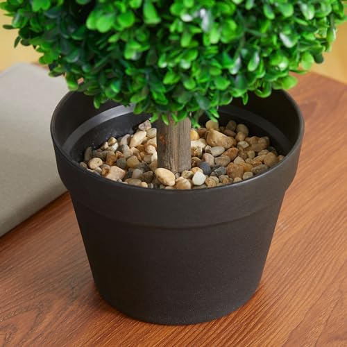 Set of 2 235 Artificial Boxwood Topiary with Pots