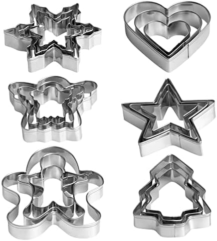 Mini Christmas Cookie Cutters for Baking and Crafting 18 Piece Set