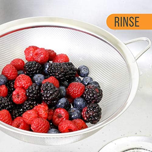 US Kitchen Supply Premium Conical Strainers Set for Sifting Straining Rinsing