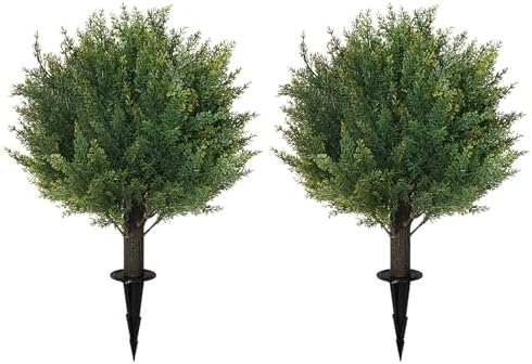 16 Artificial Cedar Topiary Balls Set of 2