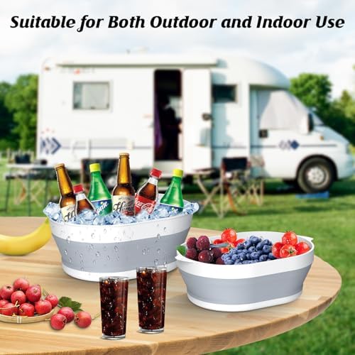 Compact Collapsible Wash Basin Colander for Camping Kitchen Use