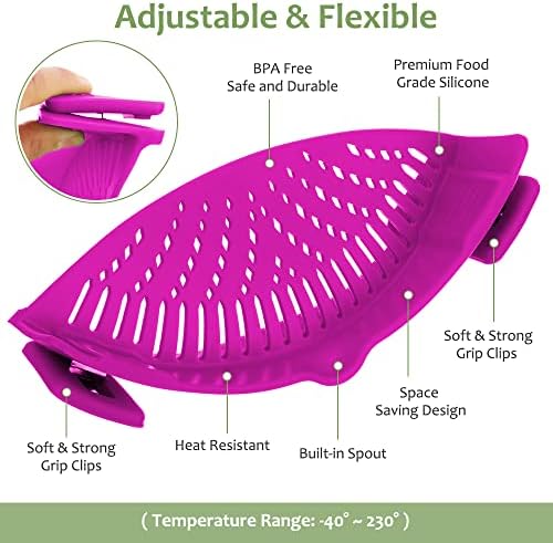 Easy Clip-On Silicong Strainer for Pots Bowls