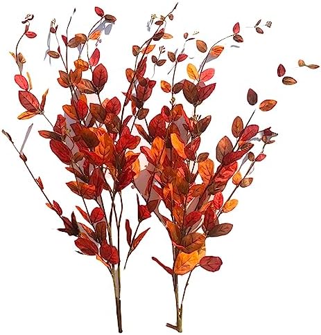 Vibrant Rustic Leaves Bush Set for Fall Decor