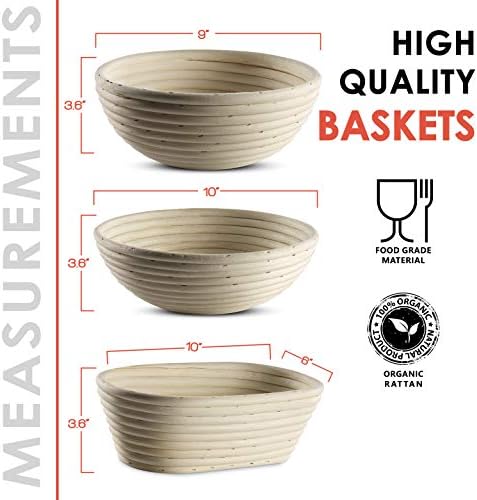 Perfectly Crafted Banneton Bread Proofing Basket Set for Sourdough