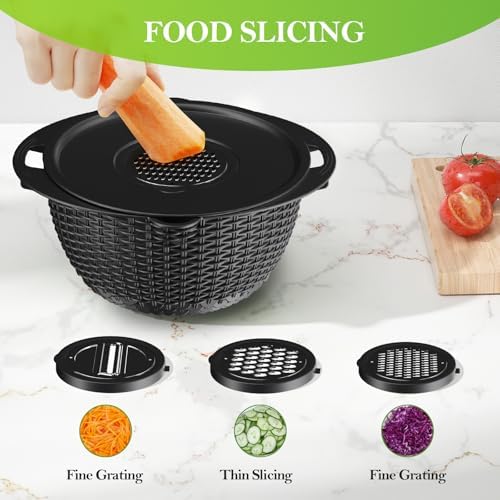 4-in-1 Kitchen Colander Set - Black Versatile Aesthetic