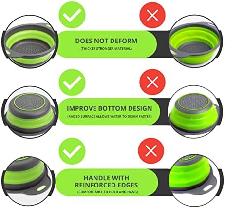 High-Quality Silicone Collapsible Strainer with Handles for Kitchen