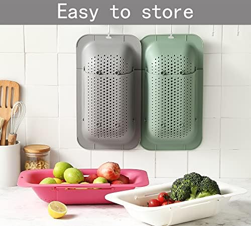 Adjustable Silicone Strainer Collapsible Kitchen Tool with Clips for Stress-Free Straining