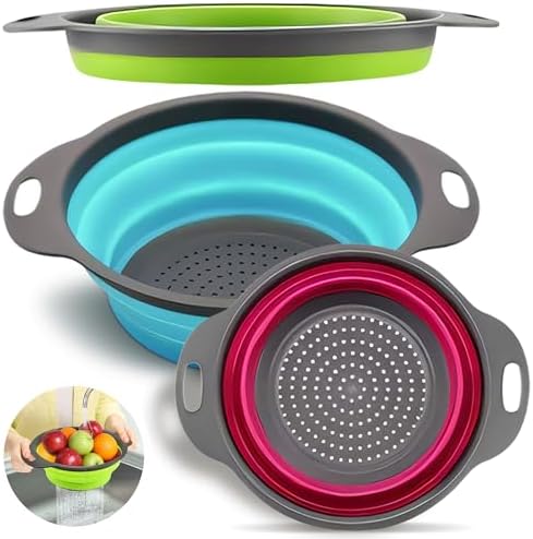 ES Silicone Collapsible Colander - Small for Camping Kitchen Use