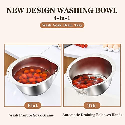DOPMEP 4-in-1 Rice Washer Strainer Bowl 1