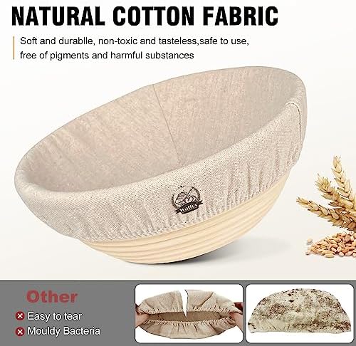 Walfos Bread Proofing Basket Liner 6 Pack 10 Inch Round