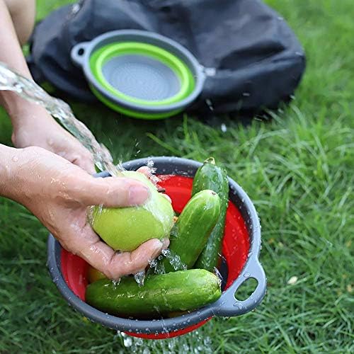 2-Pack Collapsible Silicone Strainer Colanders with Handles