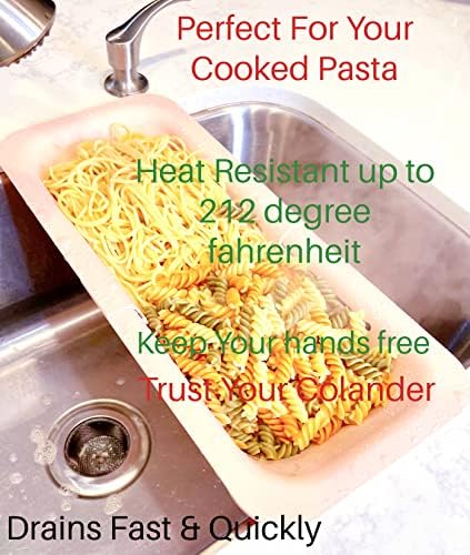 Adjustable Pink Kitchen Colander Eliminates Stress