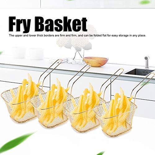4Pcs Stainless Steel Frying Net Basket Flexible