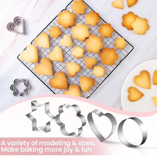 CUNSENR Cookie Cutters Set of 12 - 4 Shapes 12 Sizes