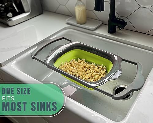 Collapsible Silicone Kitchen Colander Strainer 6 qt