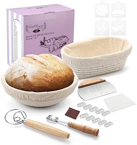 10 Round Banneton Basket with Liner Natural Rattan Premium Bread Making Tool