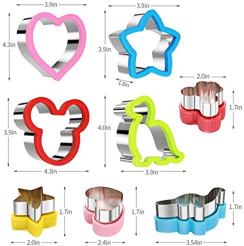 Magigift Sandwich Cutter Set with Dinosaur Heart Star Shapes