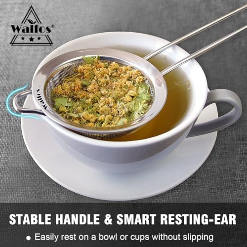 Walfos Small Fine Mesh Strainer with Handle Stainless Steel Tea Coffee Sifter