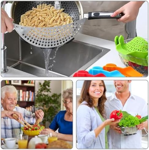 Sturdy Stainless Steel Pot Strainer with Handle