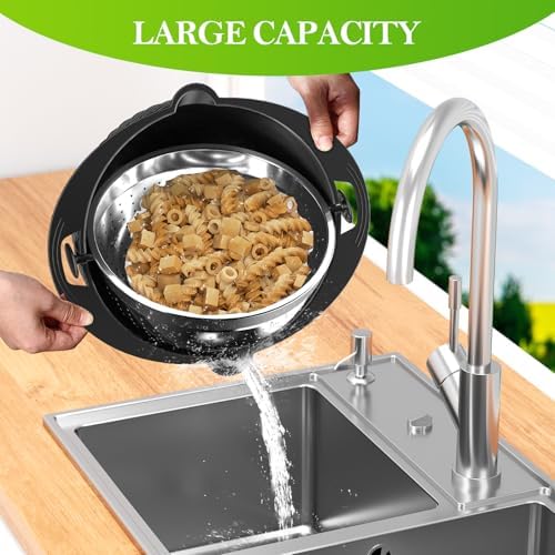 4-in-1 Kitchen Colander Set - Black Versatile Aesthetic