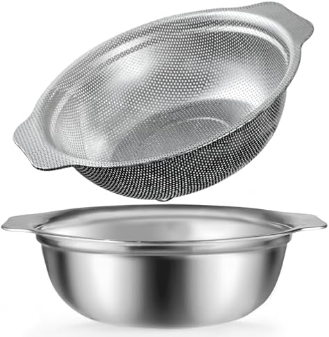 Stainless Steel Colander 5QT Mixing Bowl Set