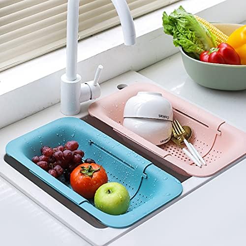 Collapsible Plastic Colander with Extendable Length for Kitchen Use 143-194 inch