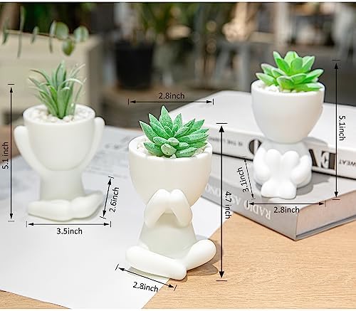 3-Pack Cute Fake Plants for Office