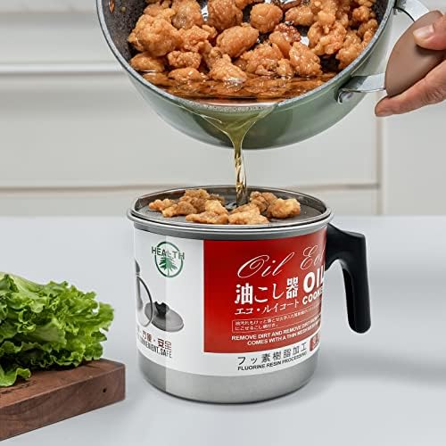 Precision Bacon Grease Container with Fine Strainer for Kitchen Storage