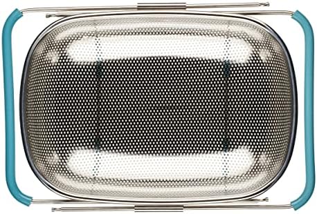 Rachael Ray 45 Quart Over-the-Sink Colander with Agave Blue Handles