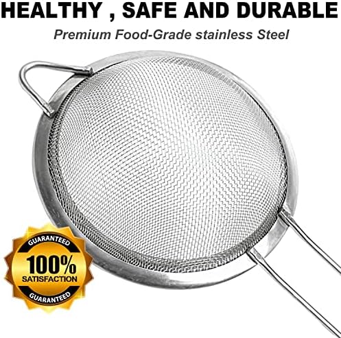 Anaeat Fine Mesh Strainers - Premium Stainless Steel Colander Sieve Sifter