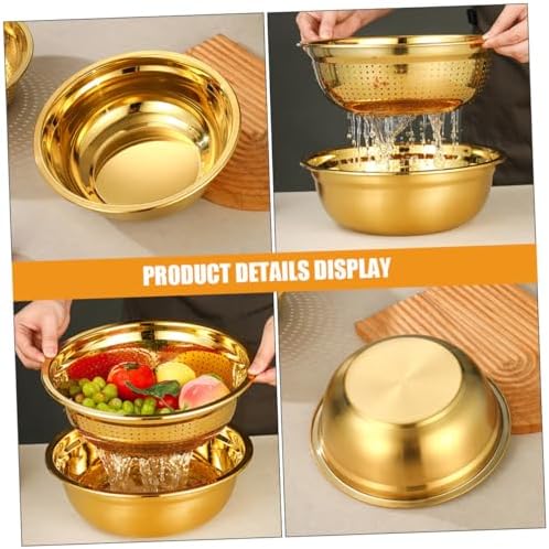 Stainless Steel Colander Set for Kitchen Use