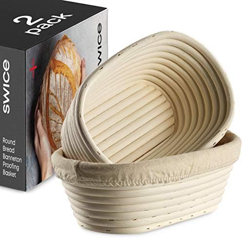 Swice Organic Sourdough Bread Proofing Basket Set of 2