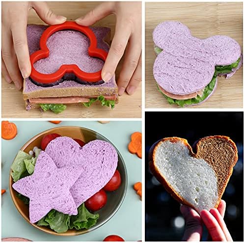 Dinosaur Heart Star Mouse Sandwich Cookie Cutters Set